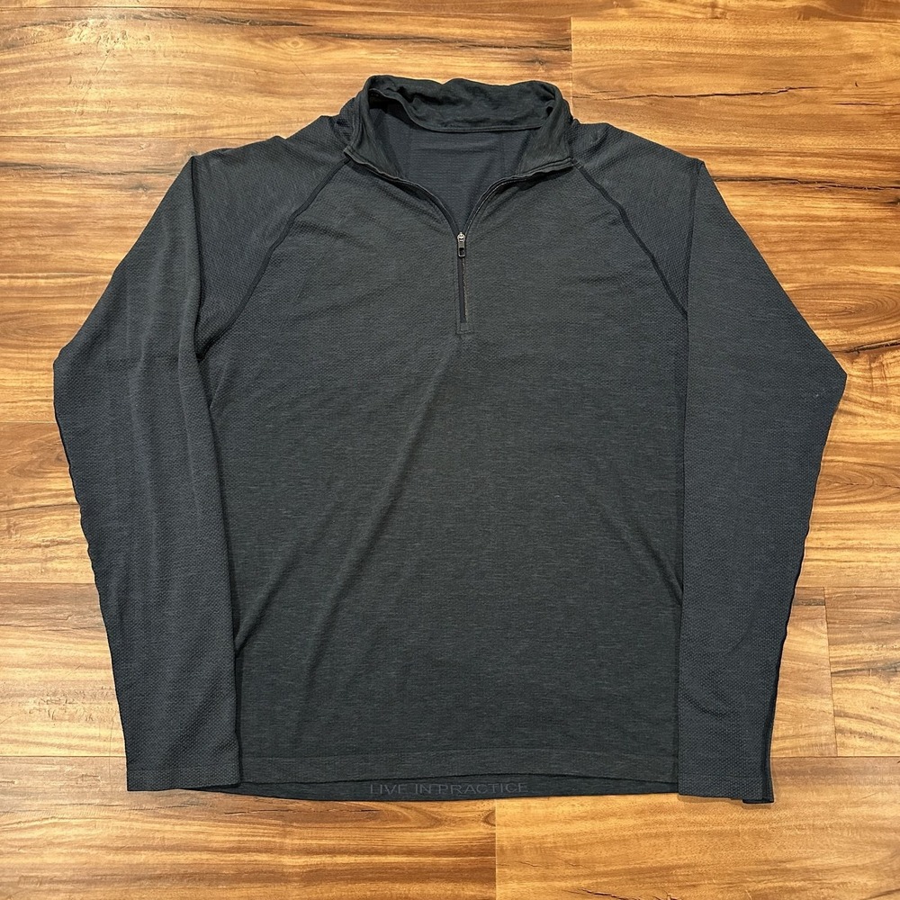 Lululemon Pullover Mens Medium Gray 1/4 Zip Lightweight Running Top Athletic